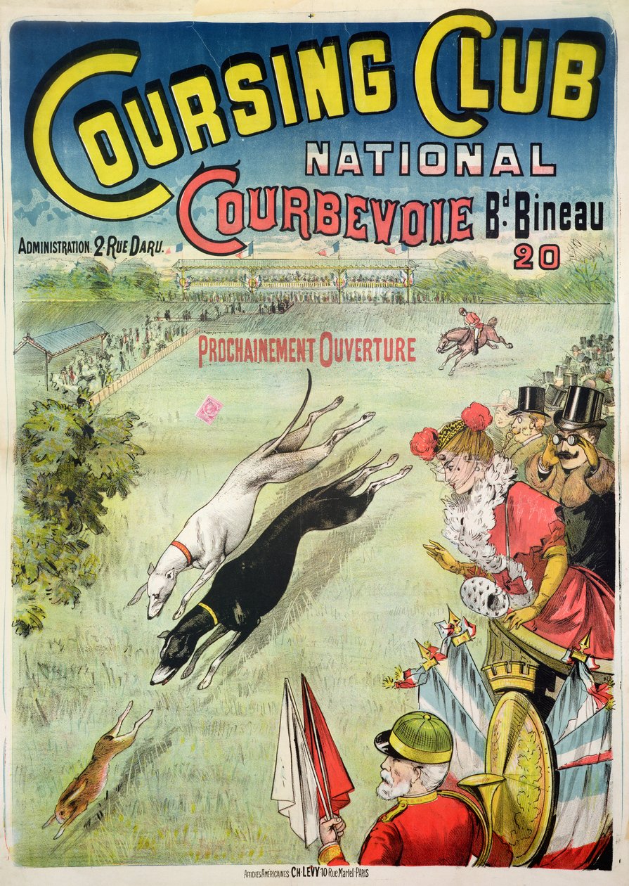 A Courbevoie-i Coursing Club megnyitását hirdető plakát alkotó: French School