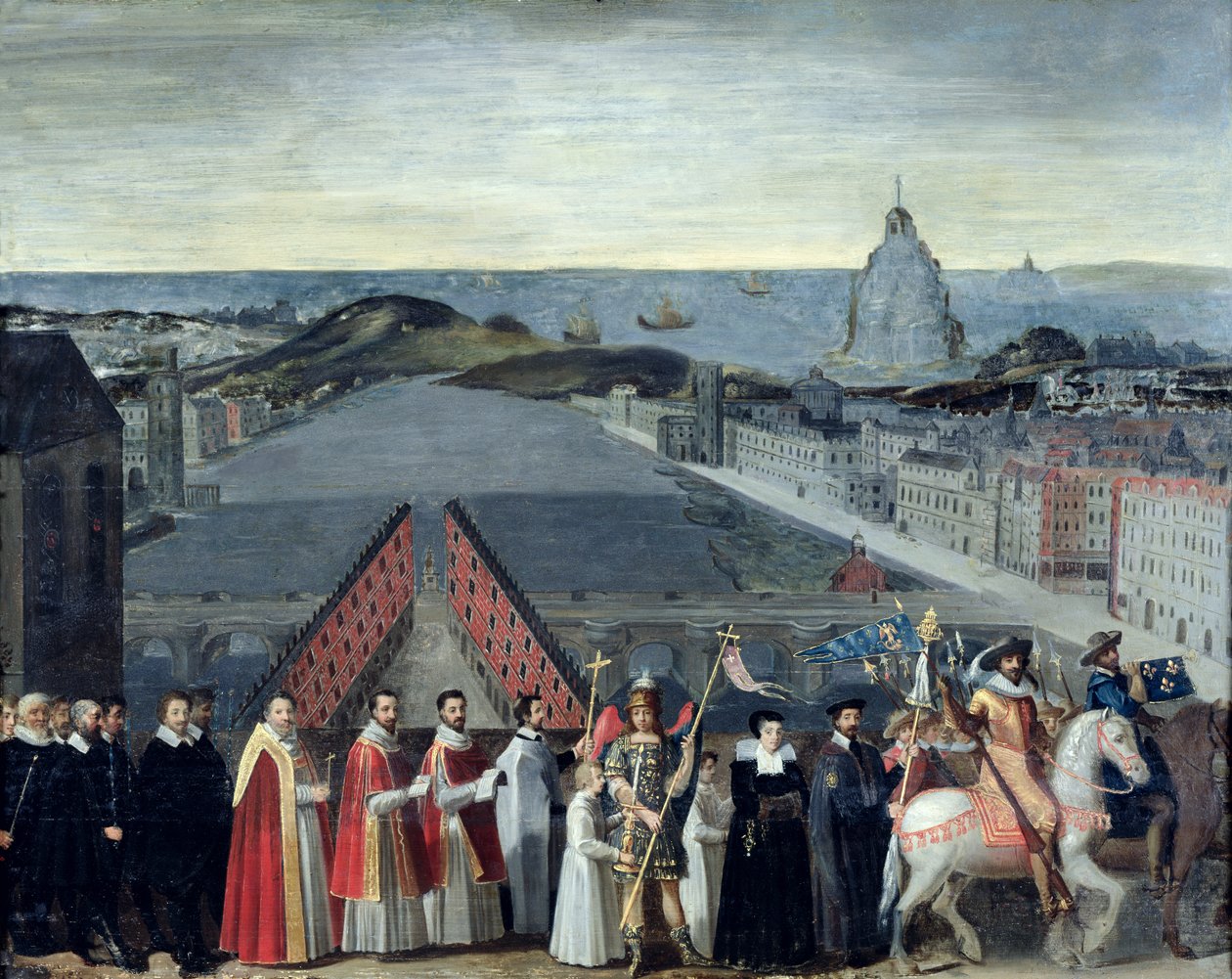 A Saint-Michel Testvériség körmenete 1615-ben alkotó: French School