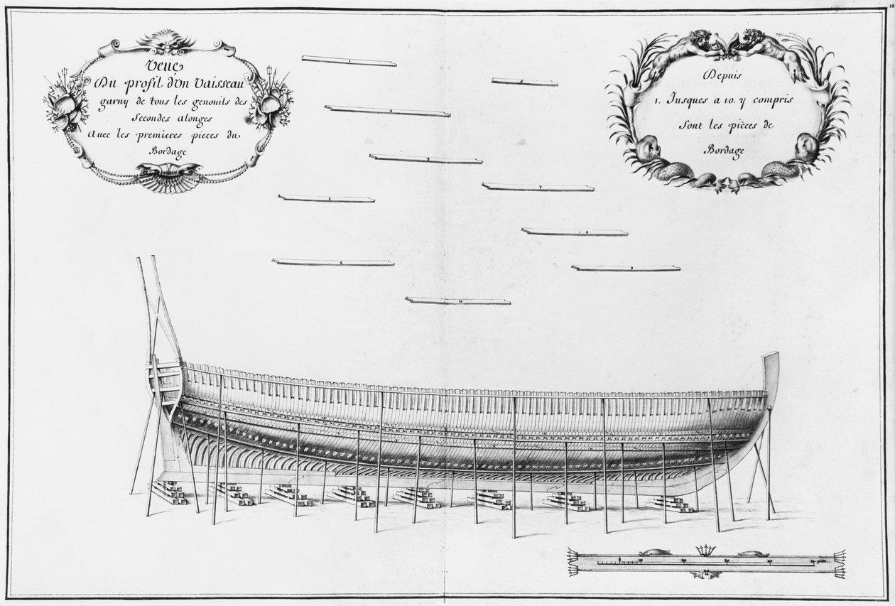 Edény profilja, illusztráció az Atlas de Colbertből, 12. tábla (ceruza és WC papíron) alkotó: French School