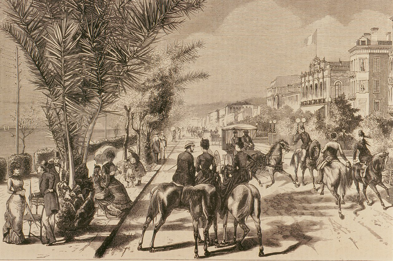 Promenade des Anglais, Nizza, 1880 alkotó: French School