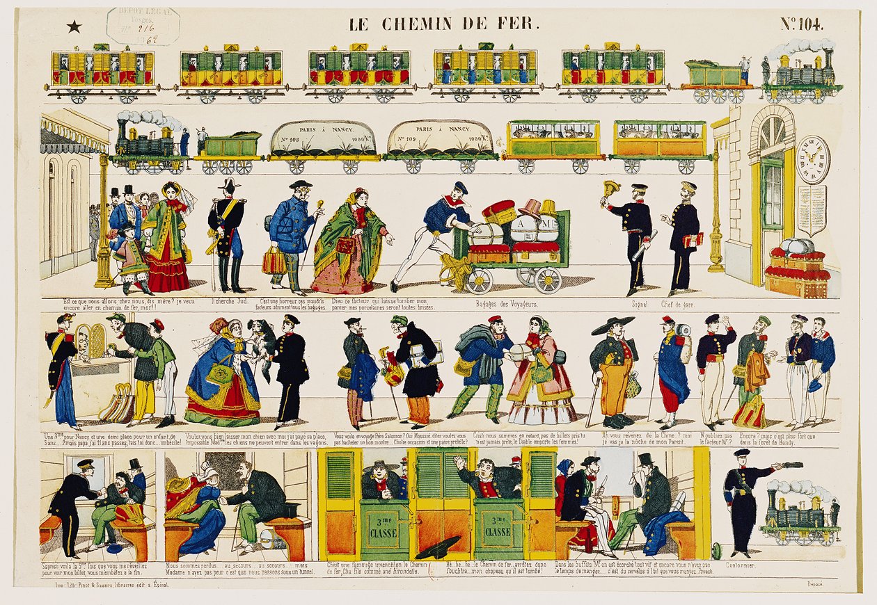 Vasúti utazás, 1850 körül alkotó: French School