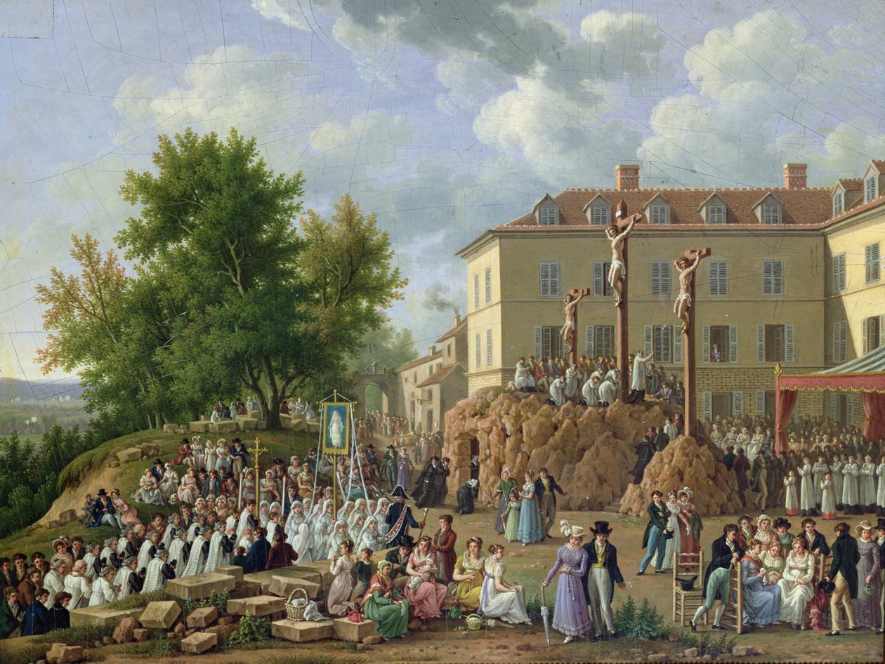 Vallási körmenet Mont Valerienbe, 1819 alkotó: French School