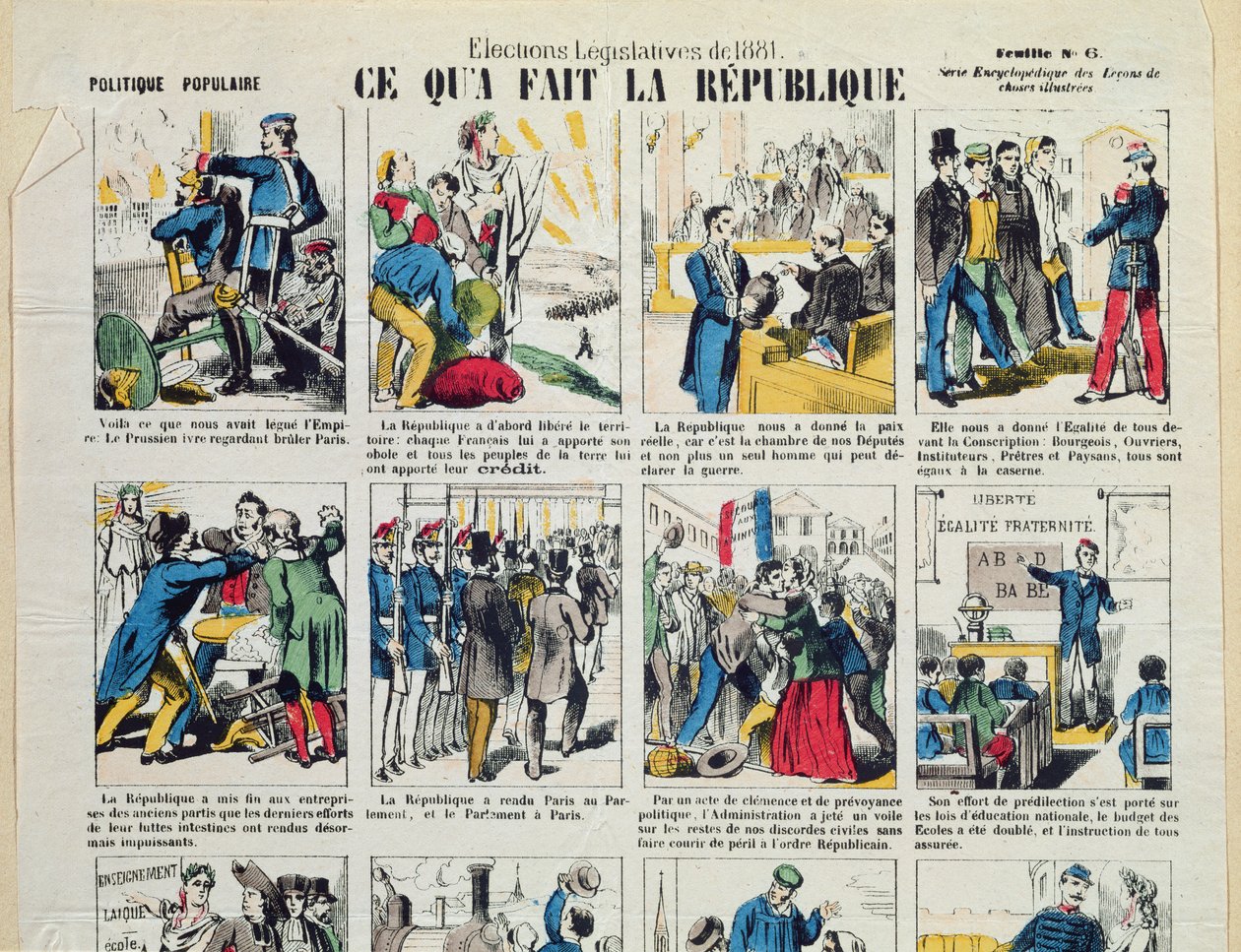 Republikánus propaganda a Harmadik Köztársaság megalapításának támogatására, 1881 körül (lásd még: 162980 és 177256) alkotó: French School