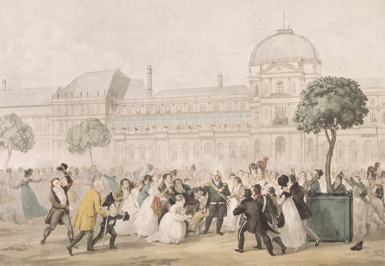 XVIII. Lajos (1755-1824) hazatér Párizsba, 1815. július 8. alkotó: French School