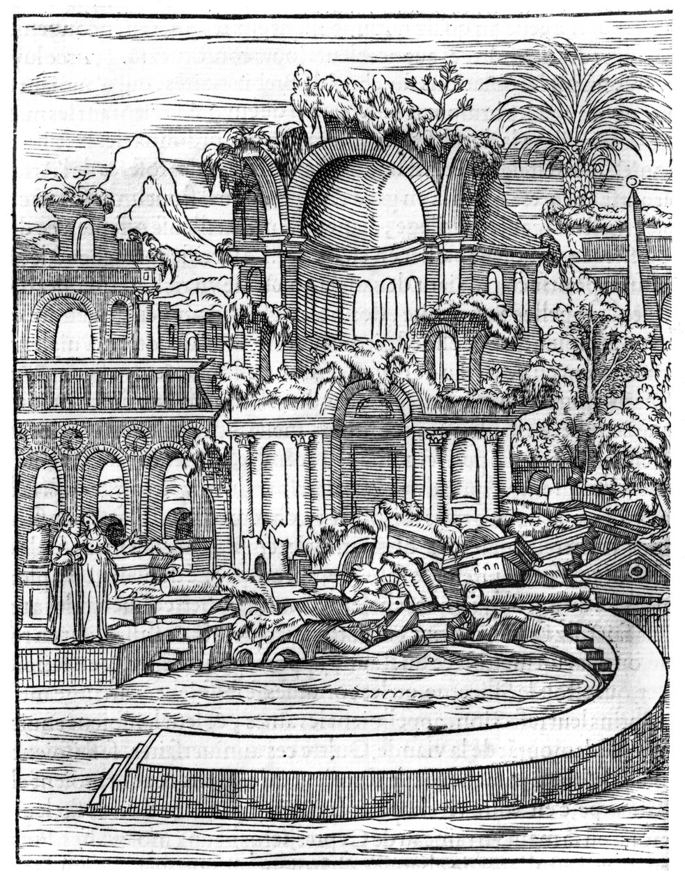 Római romok, Francois Rabelais (1494-1553) „Le Songe de Poliphile” 1554-ben megjelent kiadásából alkotó: French School