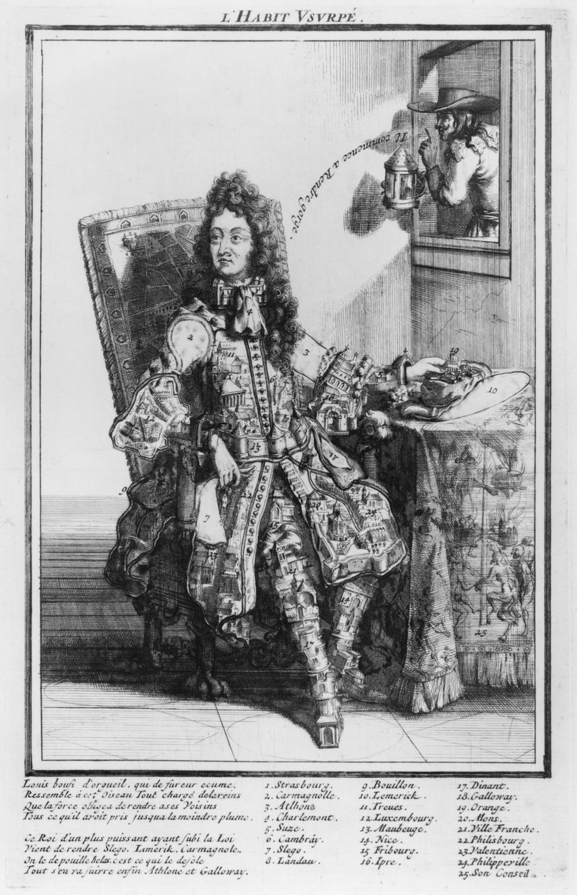Szatirikus rajzfilm lámpaláz XIV. Lajos, 1693-1705 alkotó: French School