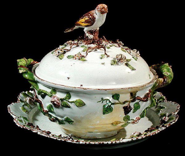 Sceaux faience Levesbarna madárral és ággal (fajansz) alkotó: French School