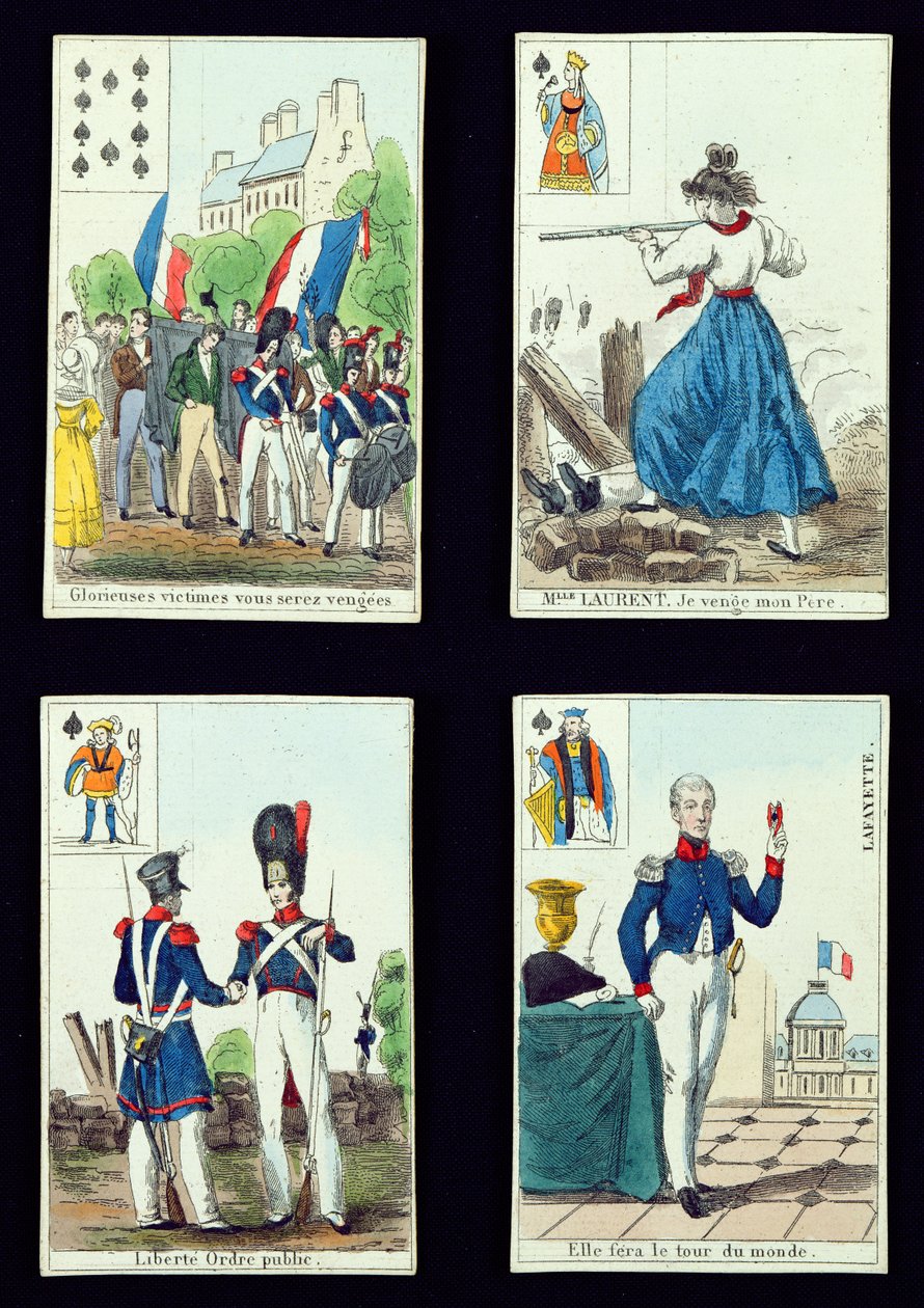 Válogatás az 1830-as forradalomhoz kapcsolódó játékkártyákból, 1831 alkotó: French School