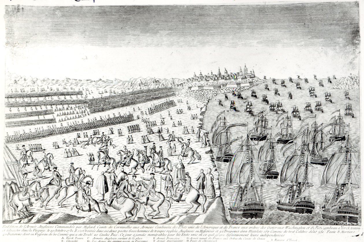 Megadás Yorktownban, 1781 alkotó: French School