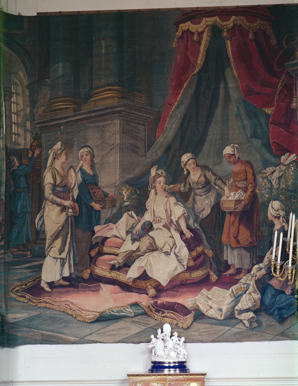Gobelin a Török kosztüm című sorozatból A.Van Loo rajzfilmjei után, 1722-76 (textil) alkotó: French School