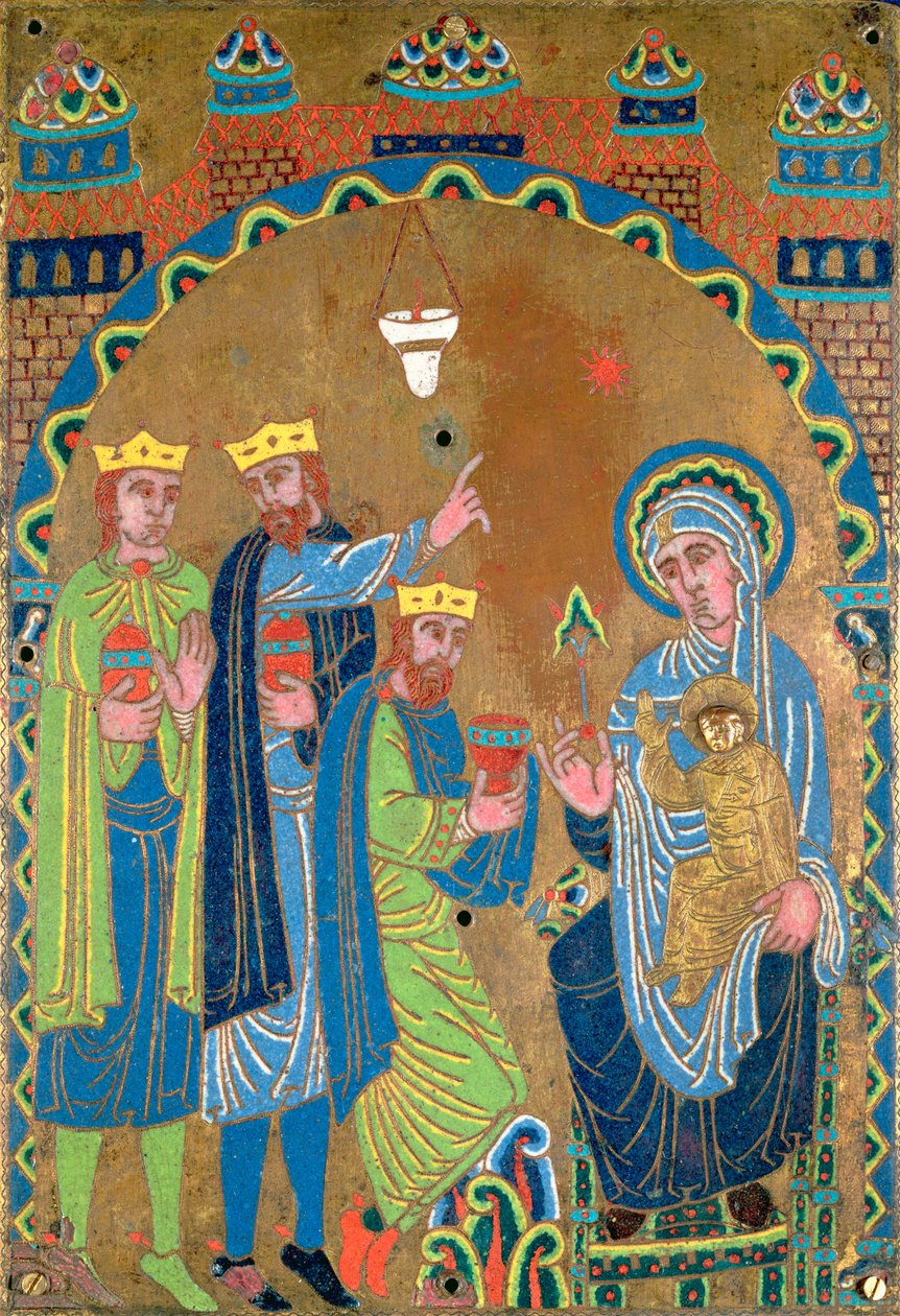 A bölcsek imádása, 1189 körül (paszpartu zománc, réz) alkotó: French School