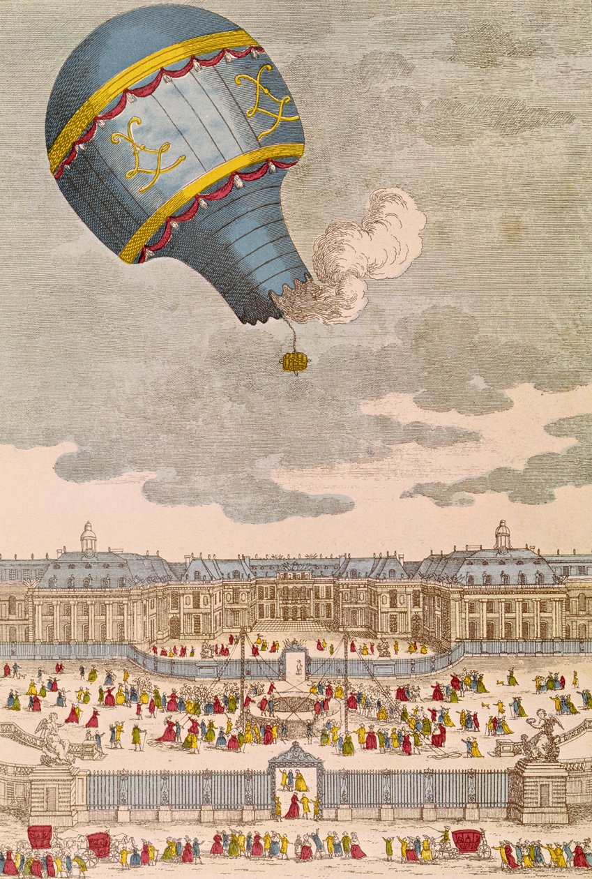 A léggömbkísérlet a Versailles-i kastélyban, 1783. szeptember 19. alkotó: French School
