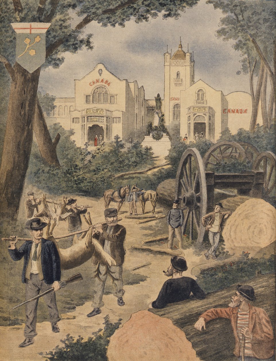 A kanadai pavilon az 1900. évi párizsi egyetemes kiállításon, illusztráció a Le Petit Journalból, 1900. november 11. alkotó: French School