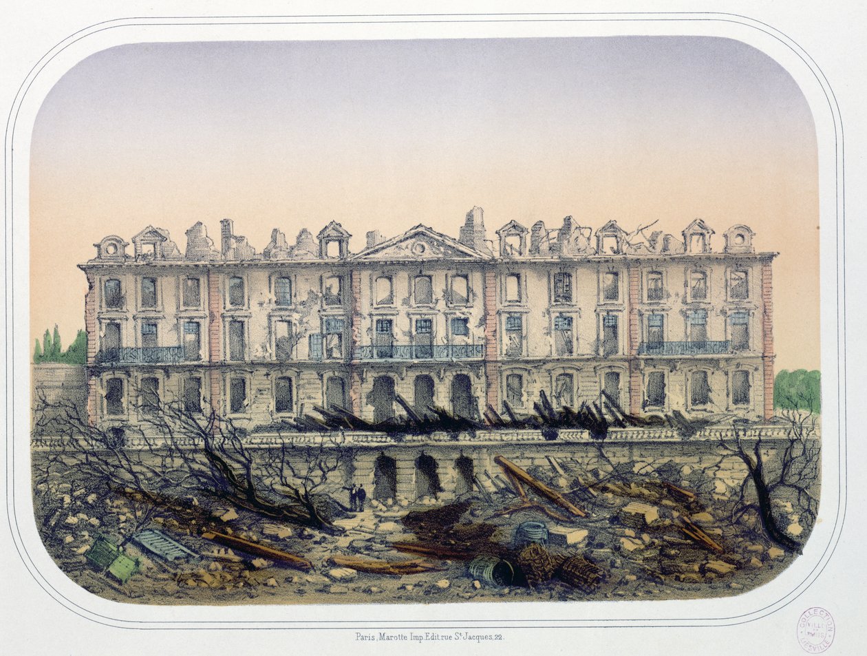 A porosz csapatok által 1870-ben bombázott Chateau de Meudon, 1871 körül alkotó: French School