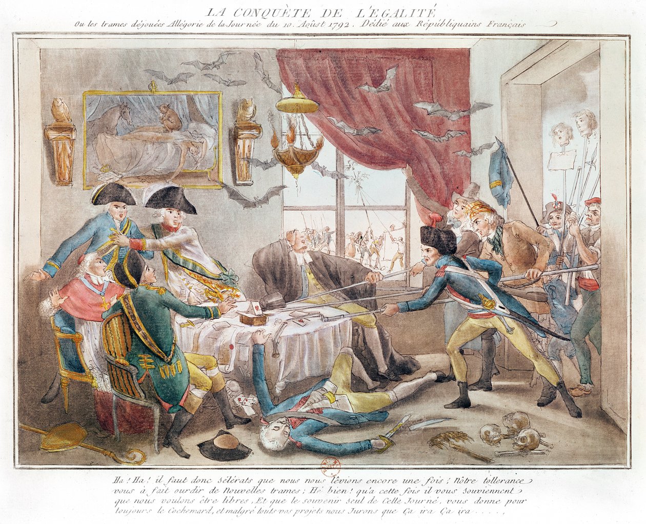 Az egyenlőség meghódítása (színes metszet) alkotó: French School