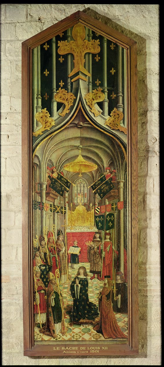 XII. Lajos koronázása 1498-ban, Amiens-i Iskola, 1501 körül (tempera a panelen) alkotó: French School