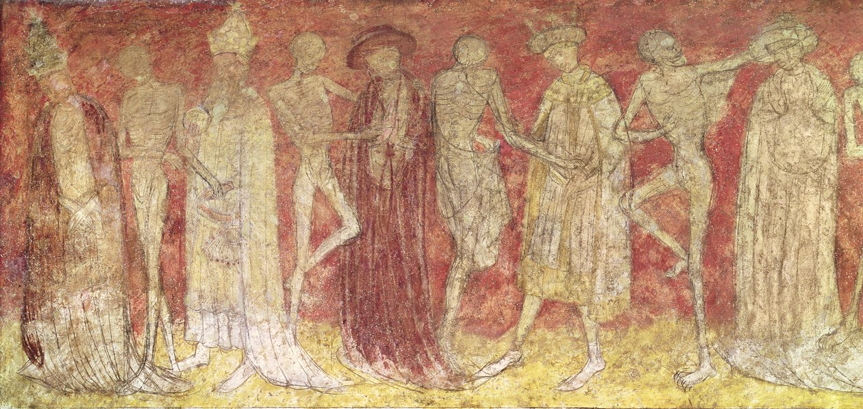 A haláltánc, a kórustól (tempera kövön) alkotó: French School