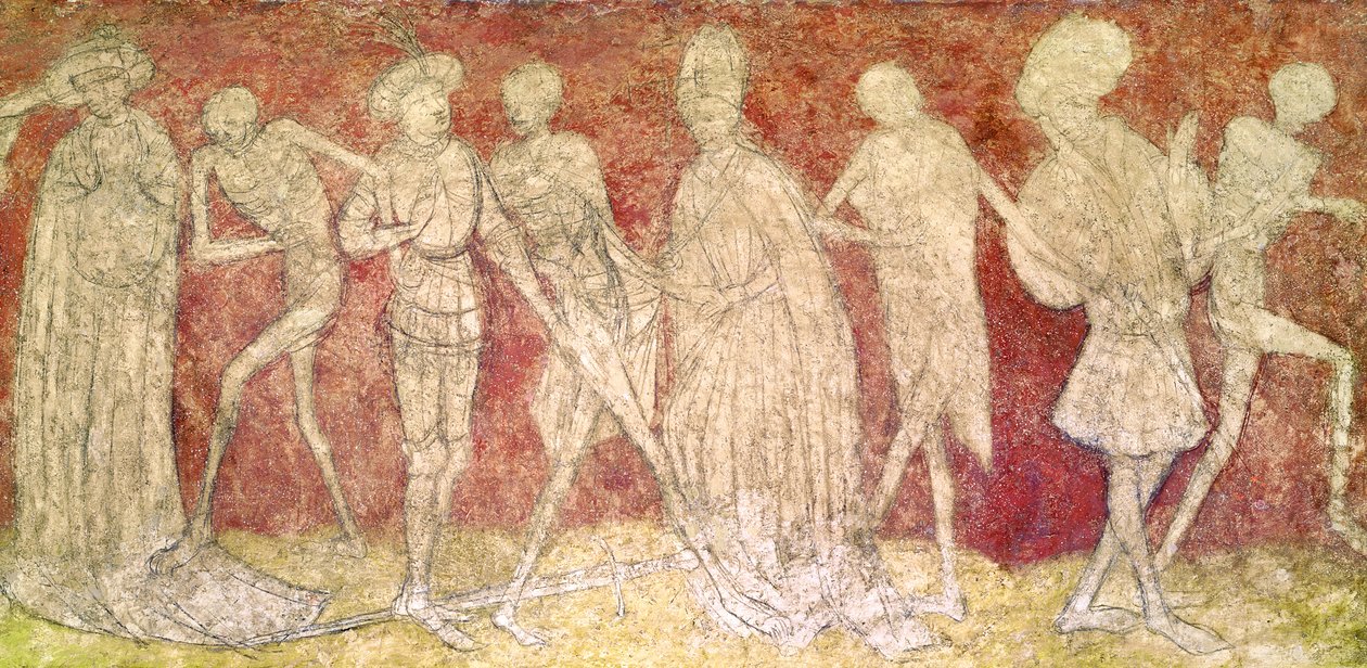 A haláltánc a kórustól (tempera kövön) alkotó: French School