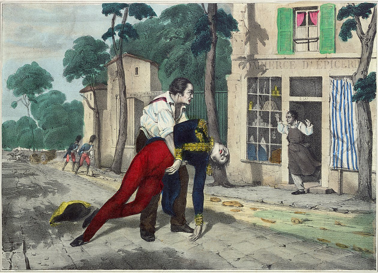 Ferdinand Philippe Louis (1810-42) Orléans hercegének halála Neuilly-ben, 1842. július 13. alkotó: French School