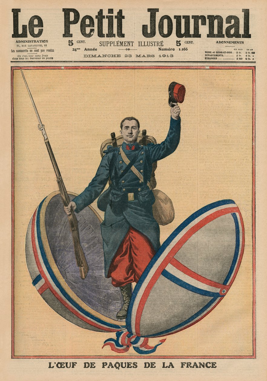 A francia húsvéti tojás, a „Le Petit Journal” címlapjának illusztrációja, mellékelt illusztráció, 1913. március 23. alkotó: French School