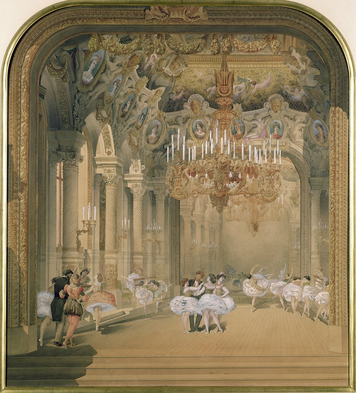 Az Opera előcsarnoka a szünetben alkotó: French School
