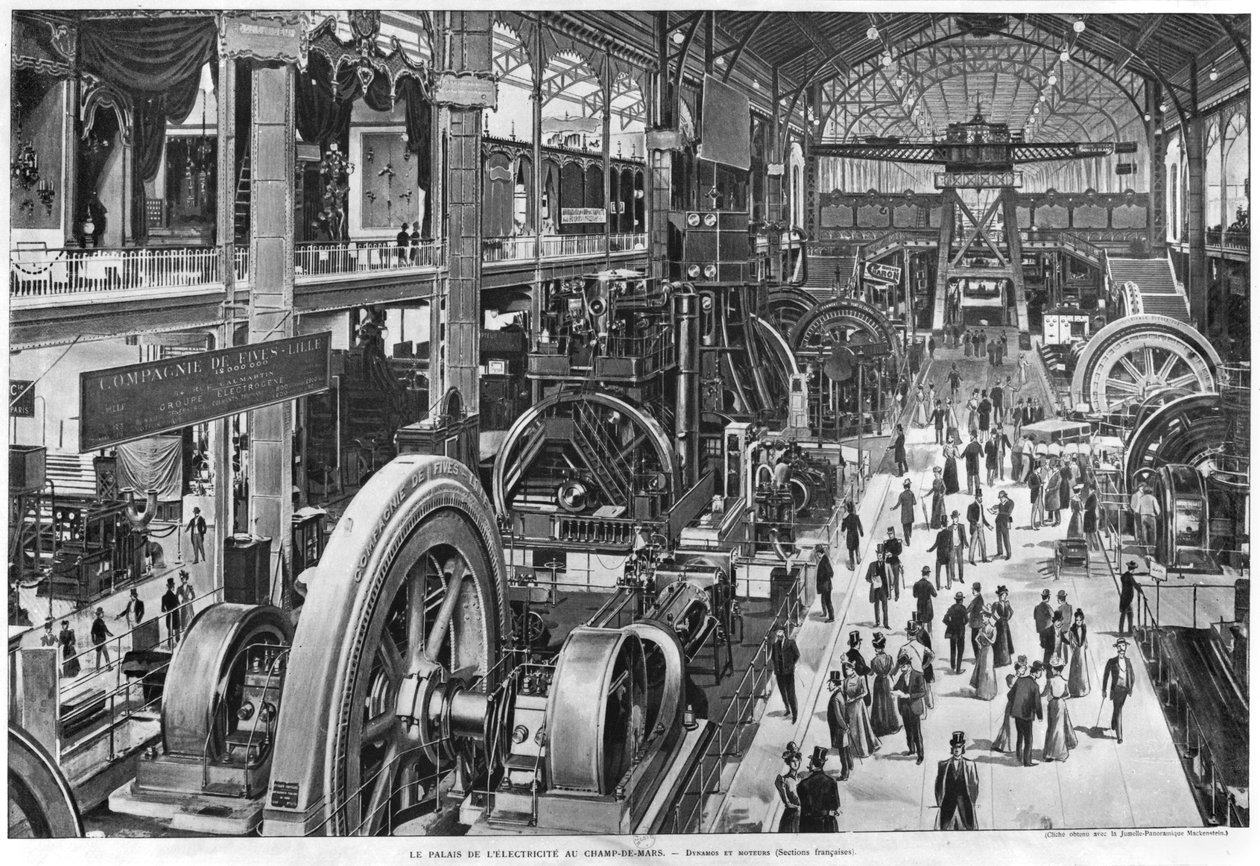 A Francia Elektromos Gépek Galériája az 1900-as Egyetemes Kiállításon alkotó: French School
