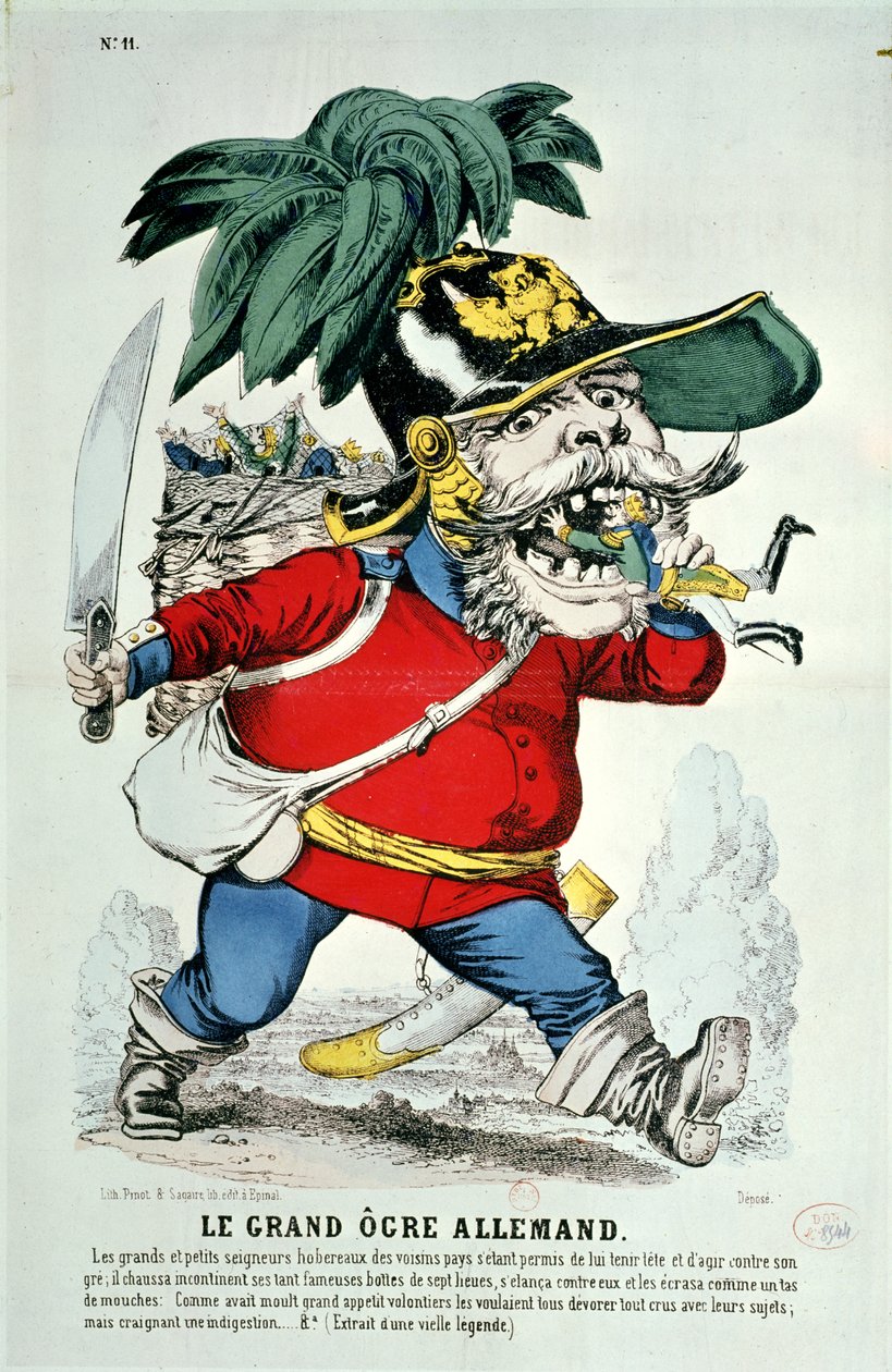 Az óriás német ogre, Otto von Bismarck (1815-98) karikatúrája alkotó: French School