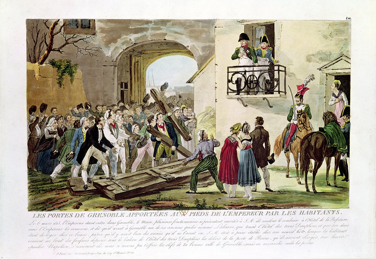 A lakosok, akik Grenoble kapuit a császár lába elé helyezték, 1815. március 6. alkotó: French School