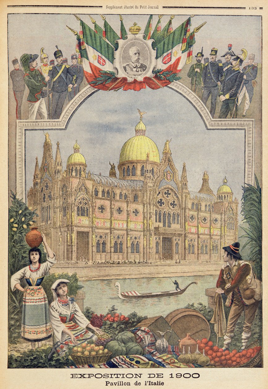 Az olasz pavilon az 1900. évi párizsi egyetemes kiállításon, illusztráció a „Le Petit Journal”-ból, 1900. április 29. alkotó: French School