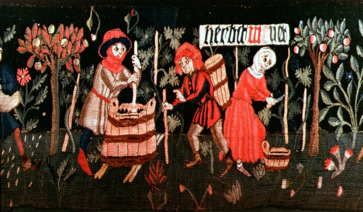 A hónapok munkássága, Elzászból, 15. század közepe (gyapjú és lenvászon) alkotó: French School