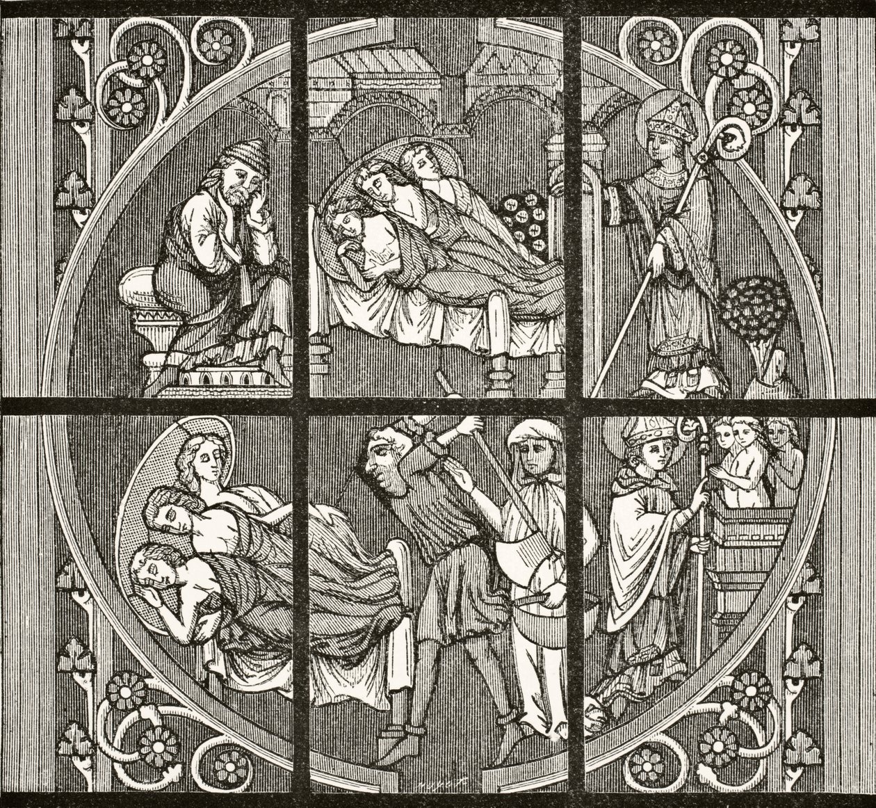 A Szent Miklós legendája, Paul Lacroix (1806-84) „Tudomány és irodalom a középkorban” című művéből, 1878-ban jelent meg Londonban alkotó: French School
