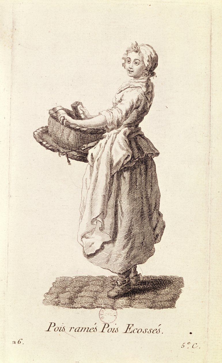 A borsó eladó, a "Petits Metiers de Paris"-ból alkotó: French School