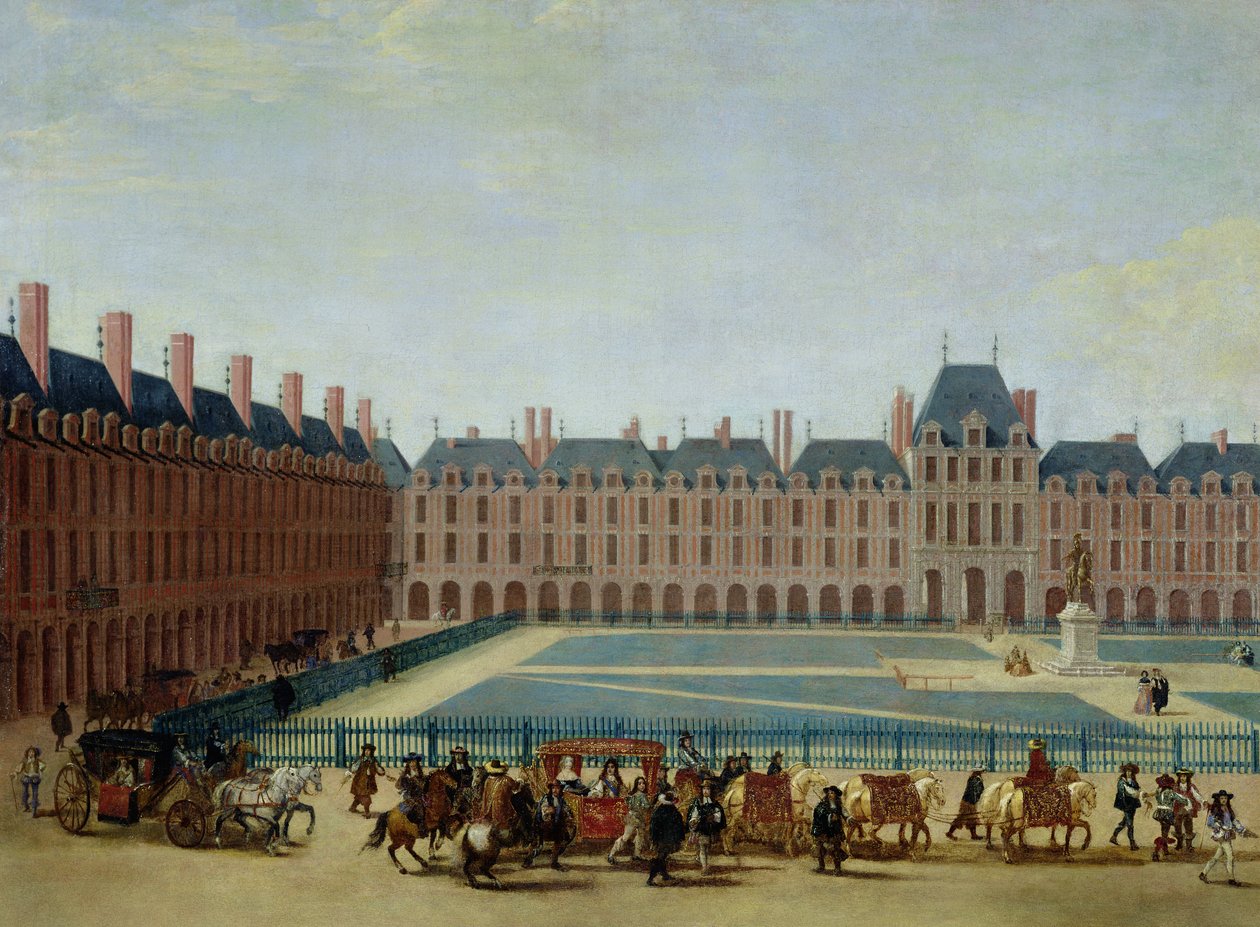 The Place Royale a királyi kocsival, 1655 körül alkotó: French School