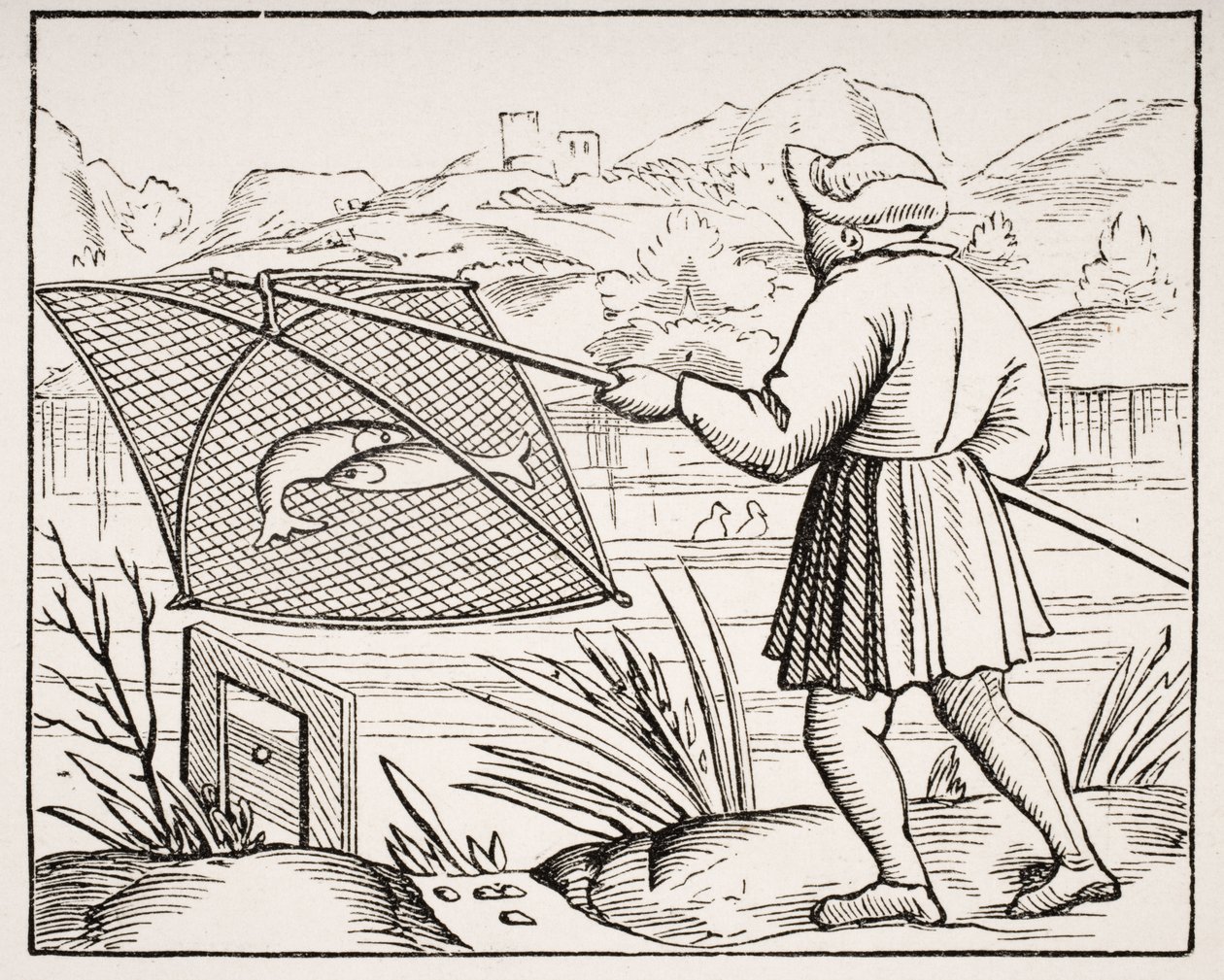 A tóhalász a „Cosmographie Universelle” 1549-es fametszete nyomán Paul Lacroix (1806-84) „Le Moyen Age et La Renaissance” című művéből, 1847-ben megjelent. alkotó: French School