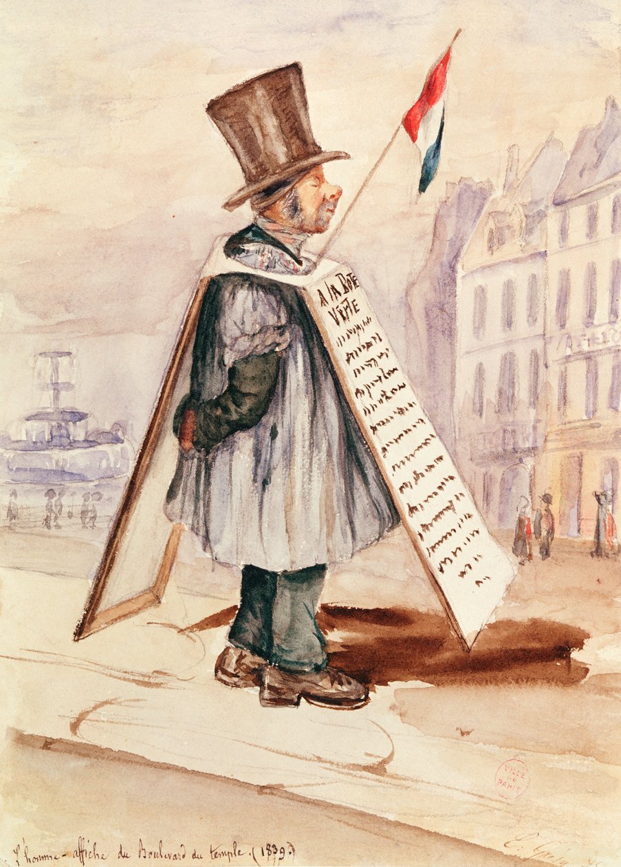 The Sandwich Board Man, Boulevard du Temple, 1839 alkotó: French School