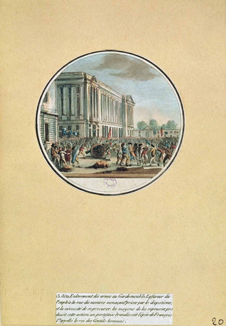 Fegyverek lefoglalása a Garde-Meuble de Paris-tól, 1789. július 13 alkotó: French School