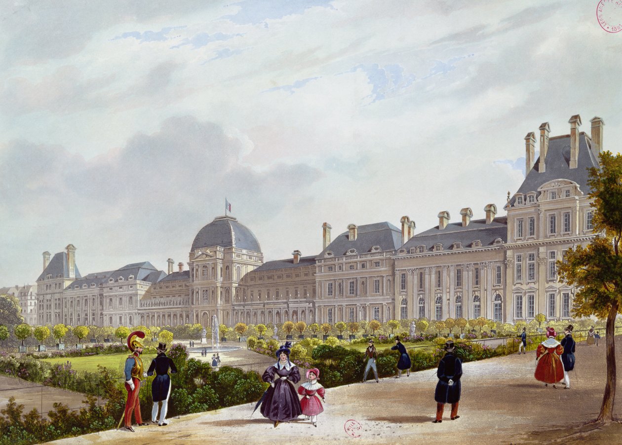 A Tuileriák a helyreállítás alatt alkotó: French School