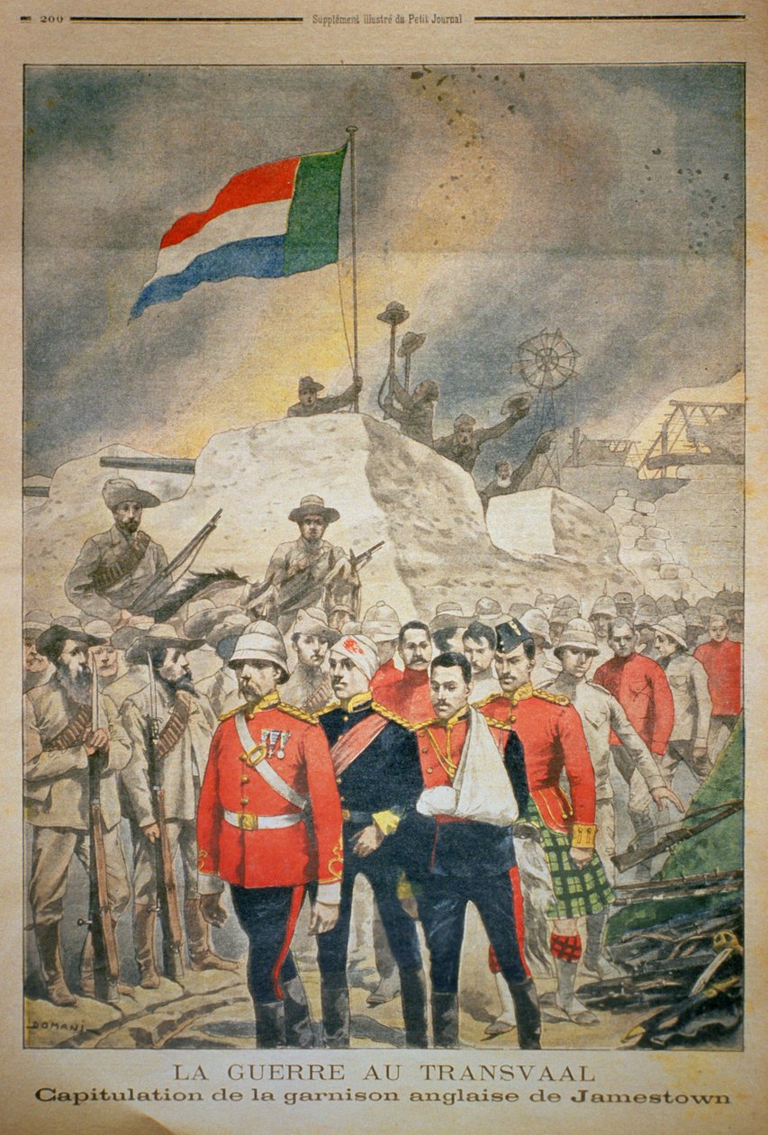A transzvaali háború: az angol helyőrség kapitulációja Jamestownban, illusztráció a Le Petit Journalból, 1899. december alkotó: French School