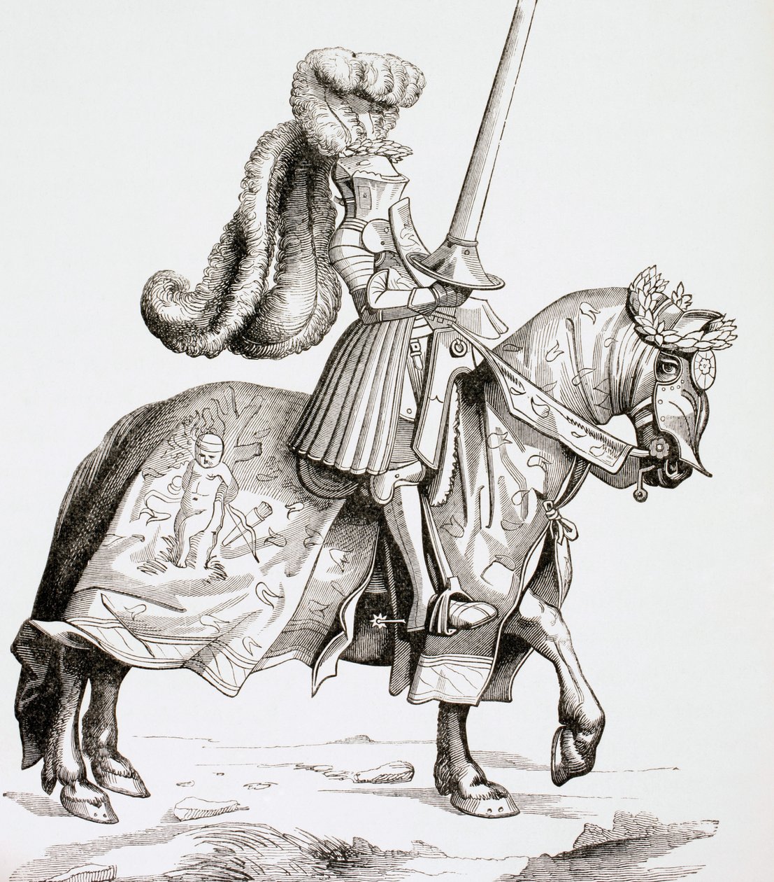 A torna bajnoka, Vita Imperatoris Maximiliani Paul Lacroix „Katonai és vallási élet a középkorban” című művéből, London 1880 körül. alkotó: French School