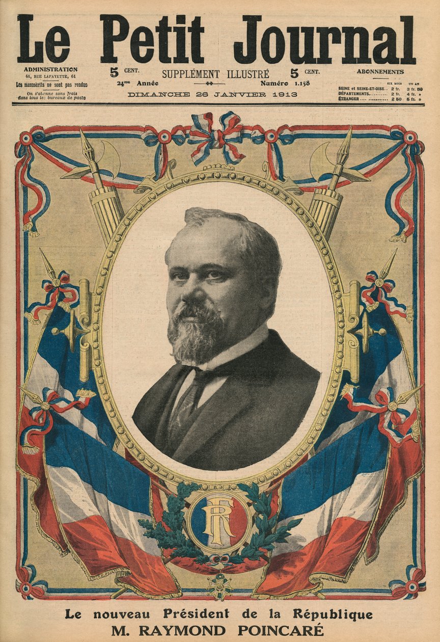 A Francia Köztársaság új elnöke, Raymond Poincare, a 