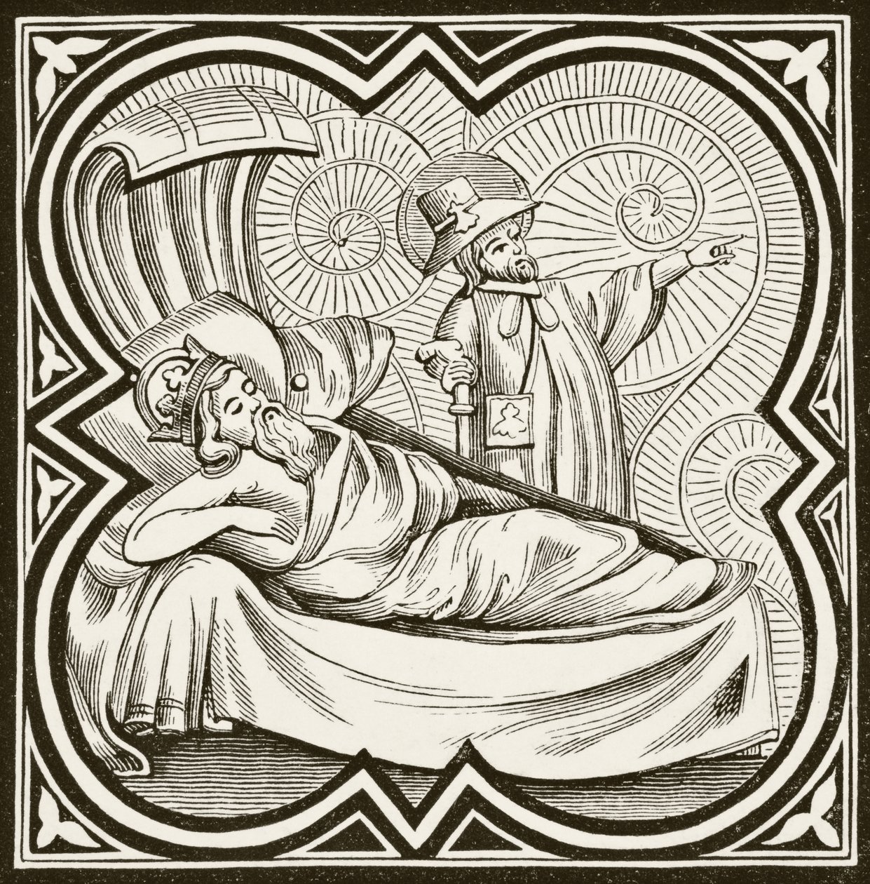 Nagy Károly látomása, Paul Lacroix (1806-84) „Tudomány és irodalom a középkorban” című művéből, 1878-ban jelent meg Londonban. alkotó: French School