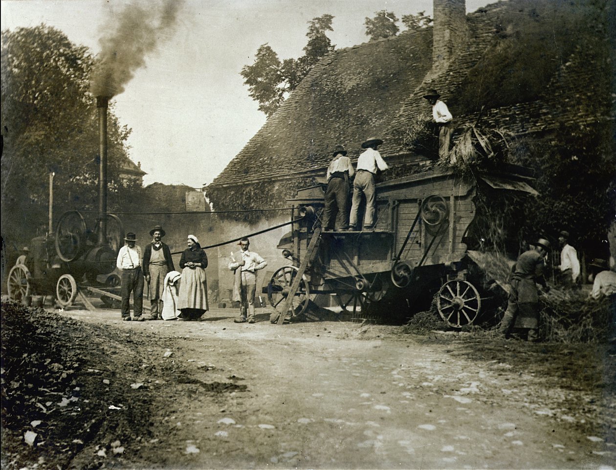 Cséplési jelenet, 19. század vége alkotó: French School
