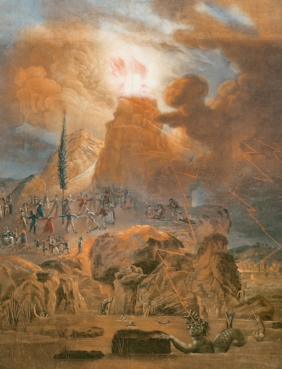 A hegy diadala, 1793 (színes metszet) alkotó: French School