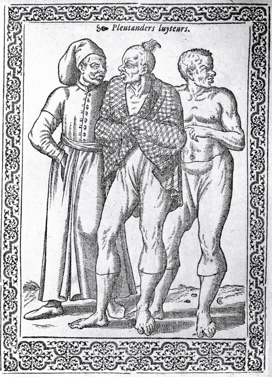 Török birkózók, illusztráció Nicolas de Nicolay 1577-ben megjelent „Les navigations, peregrinations et voyages, faicts en la Turkie” című művéből alkotó: French School