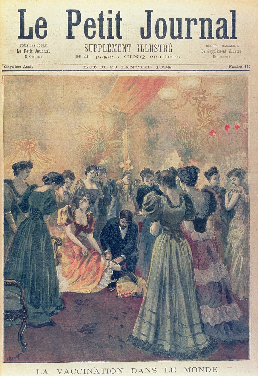 Védőoltás egy esti fogadáson himlőjárvány idején, a "Le Petit Journal"-ból, 1894. január 29. alkotó: French School