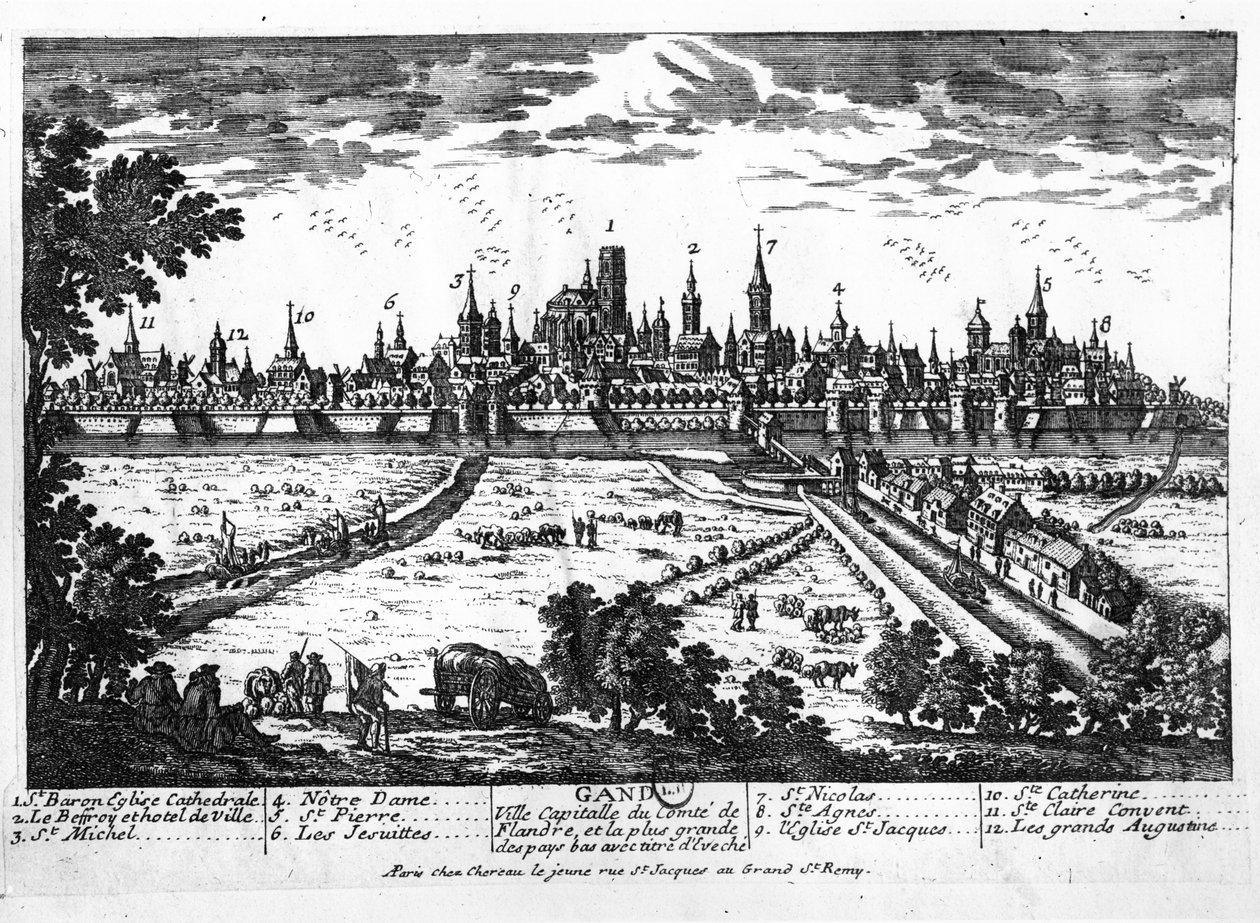 Gent látképe alkotó: French School