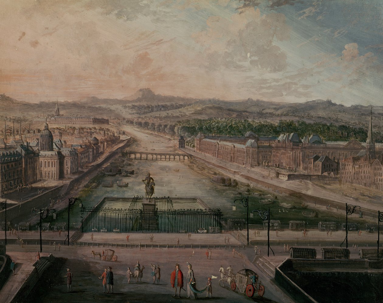 Kilátás a Dauphine térre és a Szajnára alkotó: French School