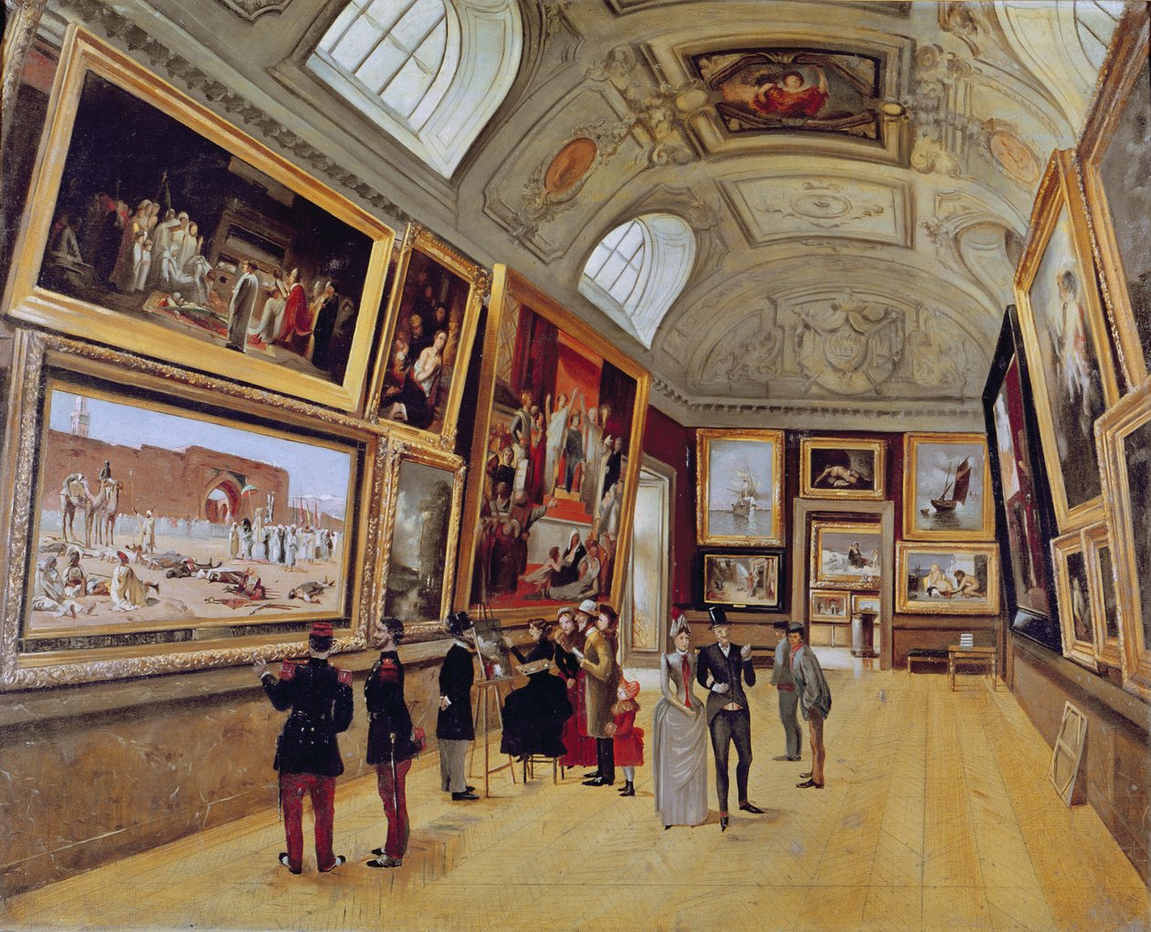 Kilátás egy szobára a Musee du Luxembourgban Párizsban 1883-85-ben alkotó: French School