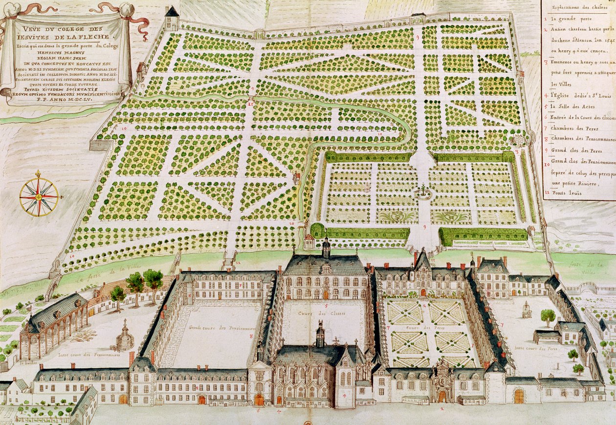 A La Fleche-i jezsuita kollégium látképe, 1655 alkotó: French School