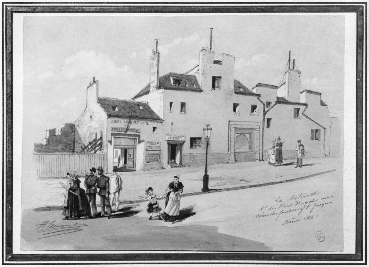 Kilátás a Maternite Port-Royalra, 1886. augusztus (toll, tinta és WC papíron) alkotó: French School
